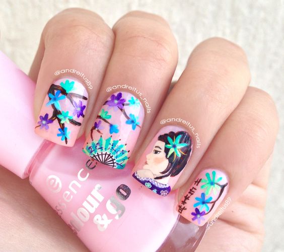 Geisha nail art 