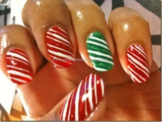 Candy stripe nails die niet zo goed gelukt zijn.