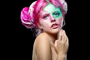 Halloween make-up melted sugar skull